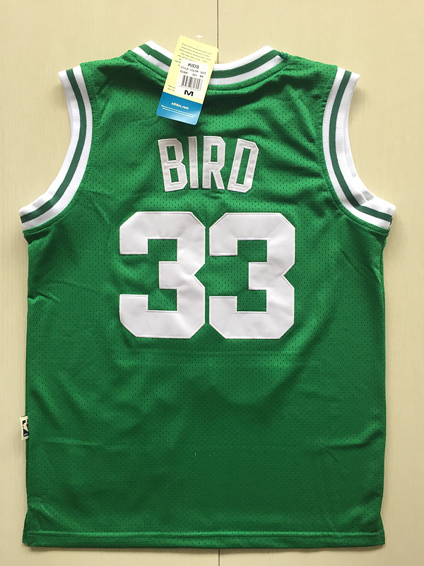 2017 NBA Boston Celtics #33 Larry Bird green kids jerseys